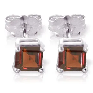 1 Carat 14K Solid White Gold We Came Far Garnet Earrings