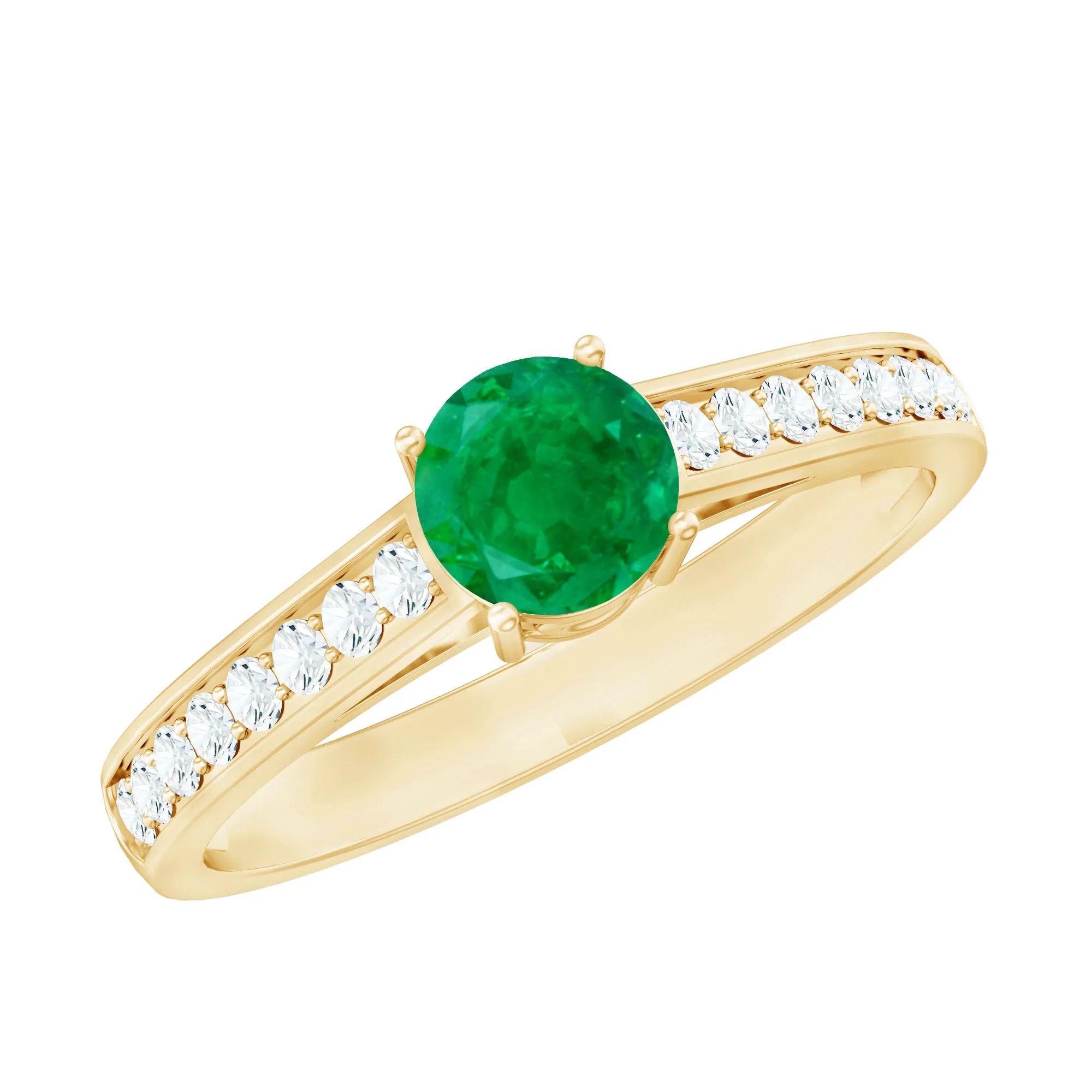 1 CT Classic Emerald and Diamond Ring