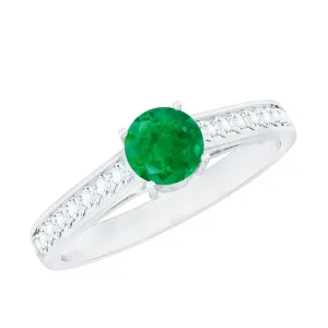 1 CT Classic Emerald and Diamond Ring