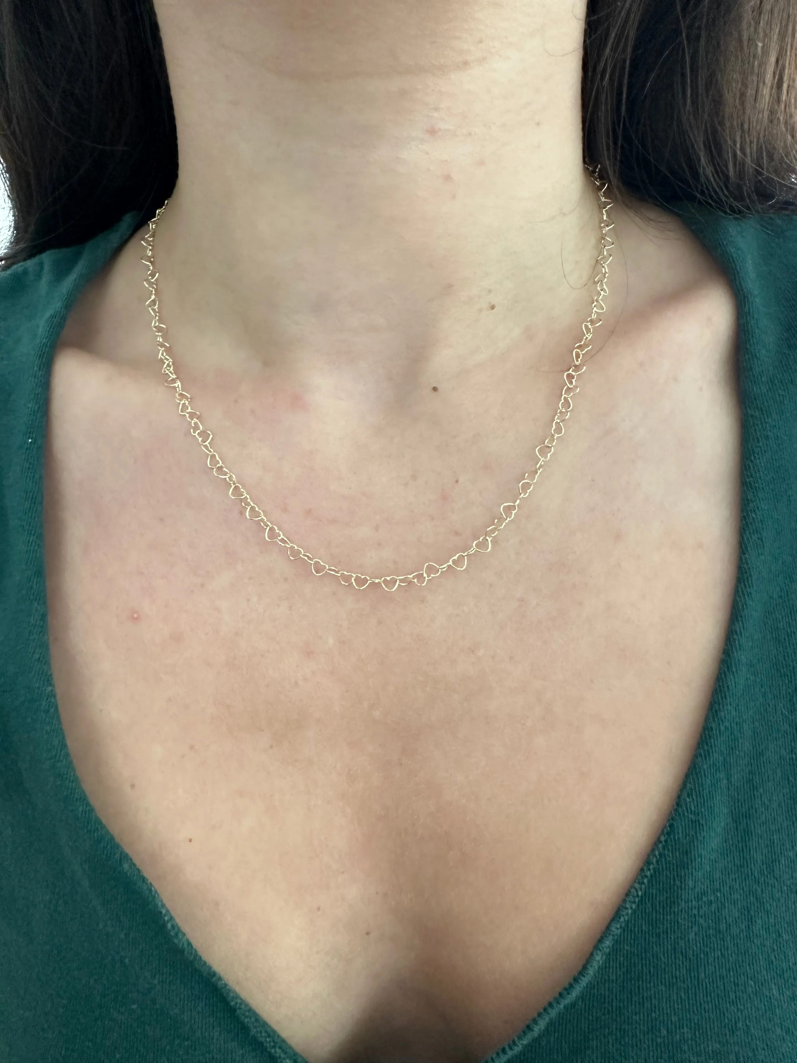 10K Gold Heart Chain Necklace