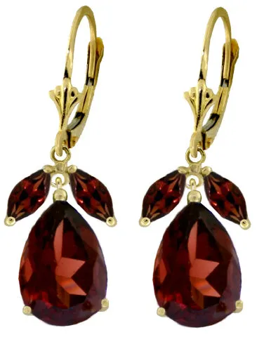 13 Carat 14K Solid White Gold Ophelia Garnet Earrings