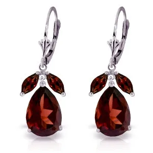 13 Carat 14K Solid White Gold Ophelia Garnet Earrings