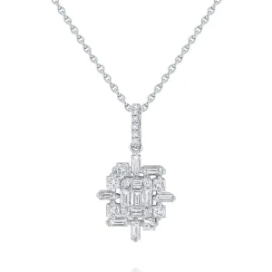 14k White Gold Diamond Winter Frost Pendant