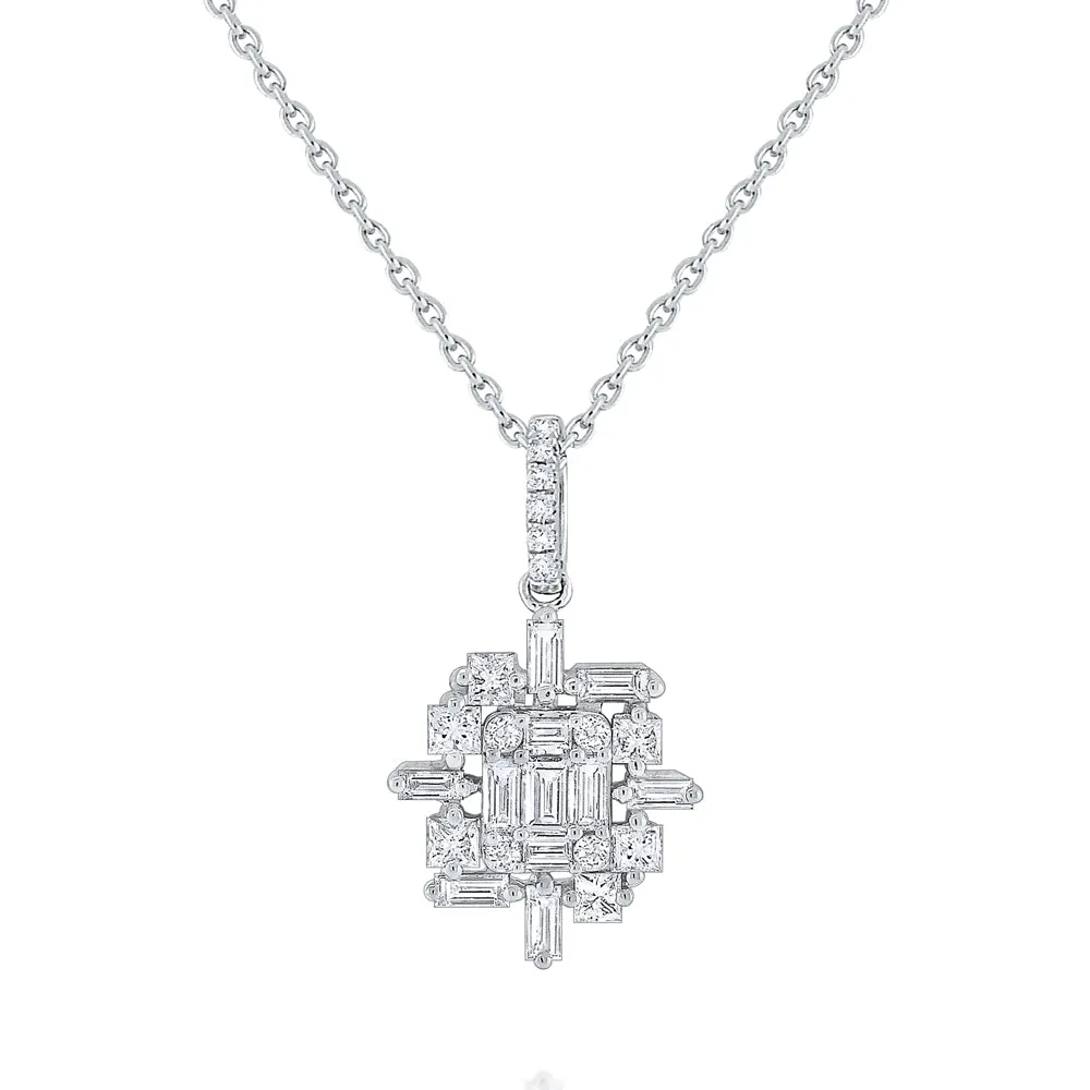 14k White Gold Diamond Winter Frost Pendant