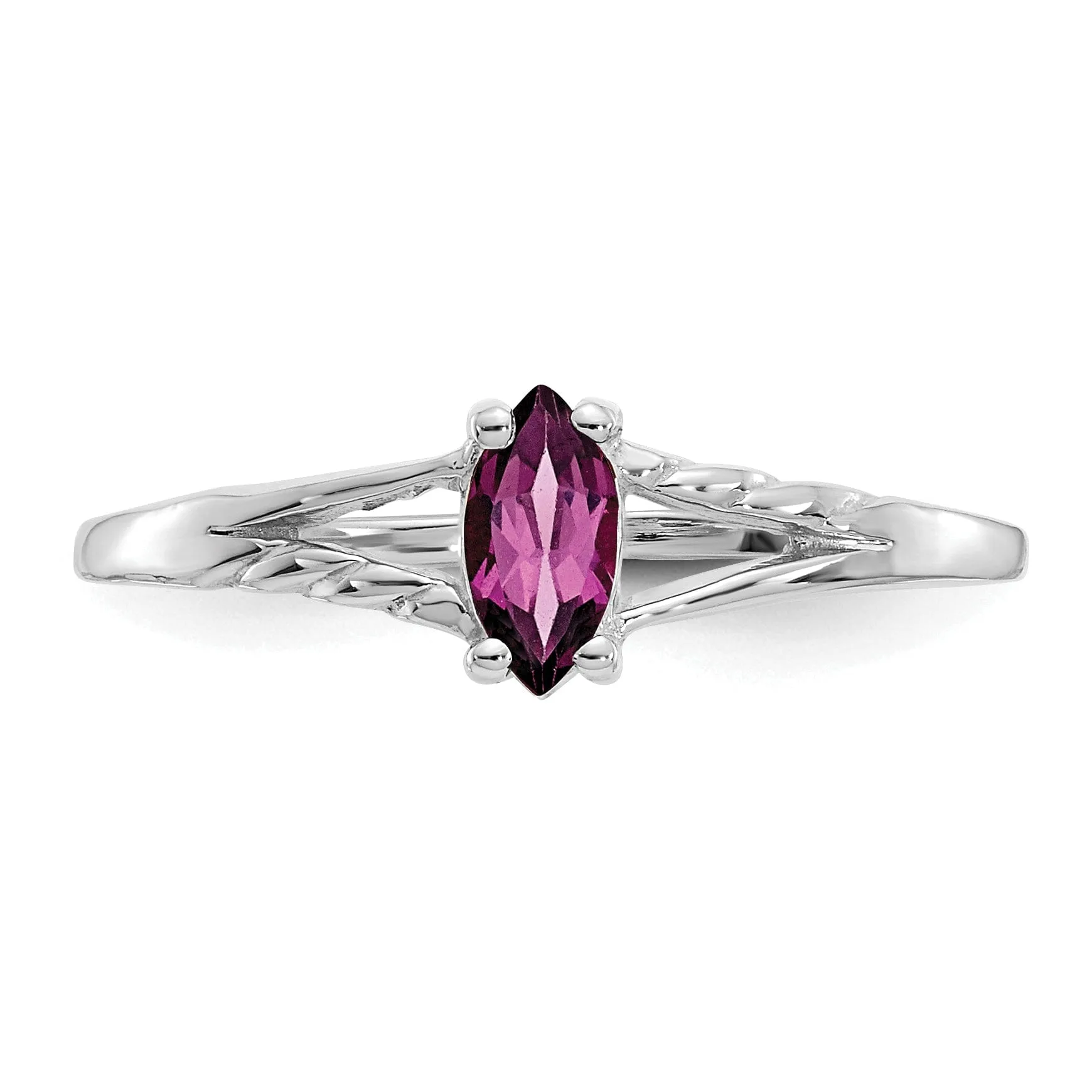 14k White Gold Rhodolite Garnet Birthstone Ring