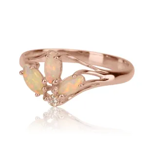 14kt Rose Gold Opal and Diamond ring