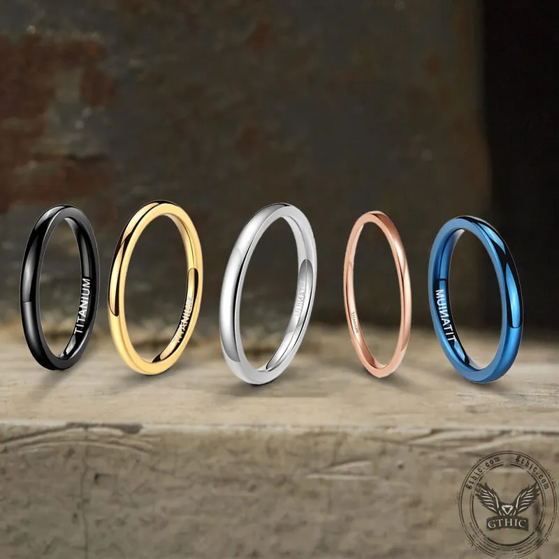 2mm Minimalism Titanium Band Ring