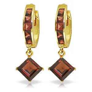 4.4 Carat 14K Solid Yellow Gold Ladeeda Garnet Earrings