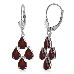 4.5 Carat 14K Solid White Gold Walk Boldly Garnet Earrings