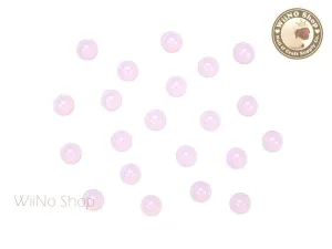 4mm Pink Opal Half Round Flat Back Acrylic Cabochon Nail Art - 15 pcs