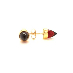 Acorn Garnet Stud Earrings in 14K Yellow Gold