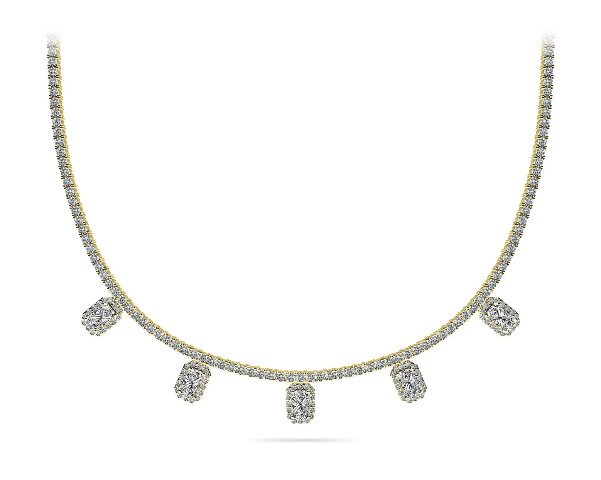 Alluring Diamond Tennis Lab-Grown Diamond Necklace with 8.17 ct.(finished) 5x3mm, 1.1mm, 2.2mm