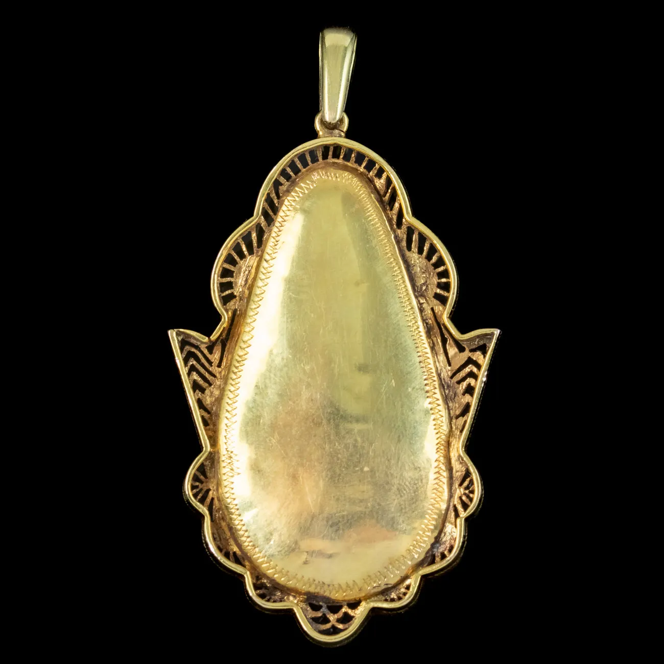 Antique Victorian Moonstone Pendant 18ct Gold Large 66ct Moonstone