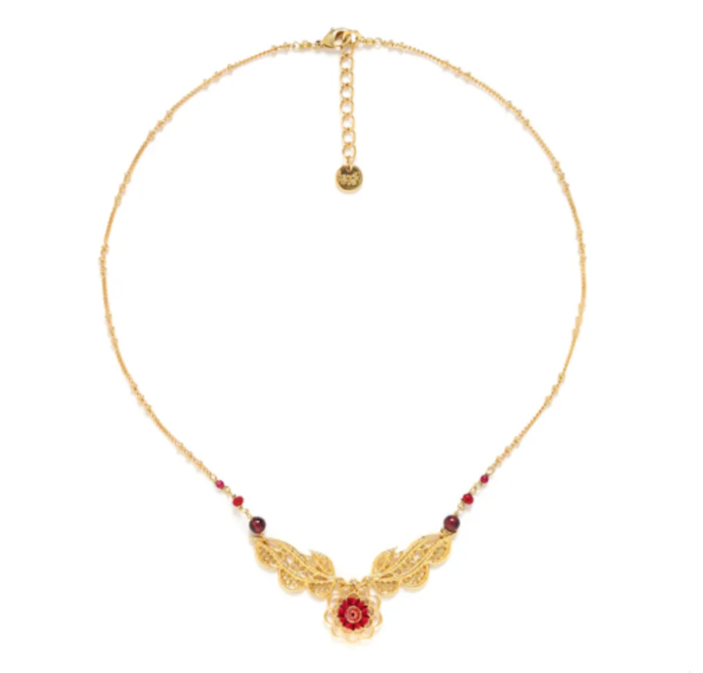 APPOLINE 3 Elements Short Necklace (cherry)