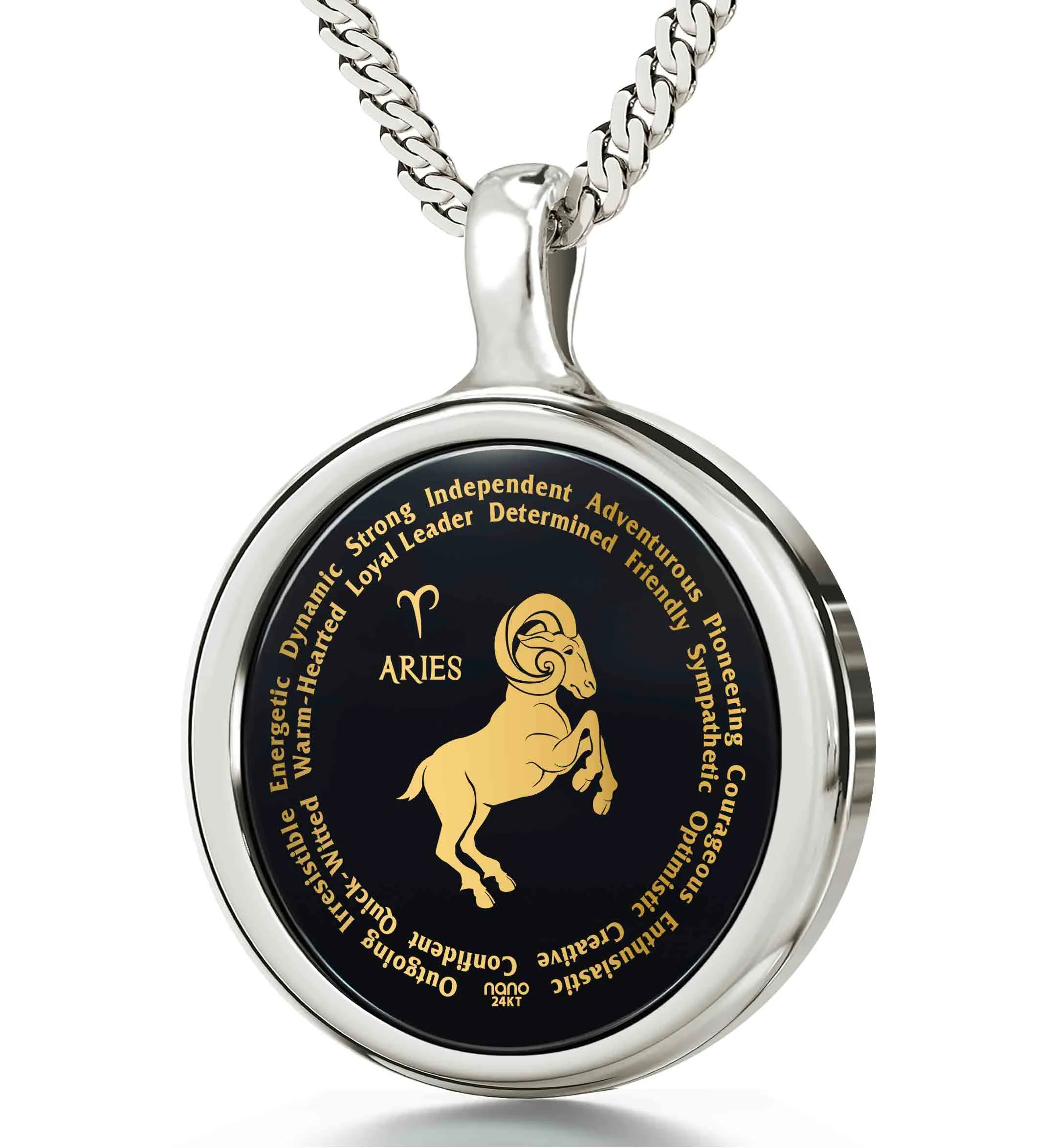 Aries Necklaces for Lovers of the Zodiac 24k Gold Inscribed