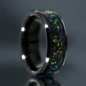 Black Fire Opal Glowstone Ring