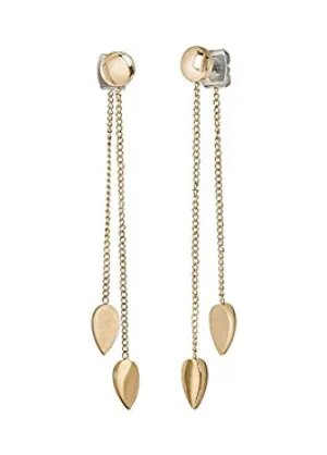 BOCCIA TITANIUM JEWELLERY EARRINGS GOLD PLATED DOUBLE CHAIN 05037-02