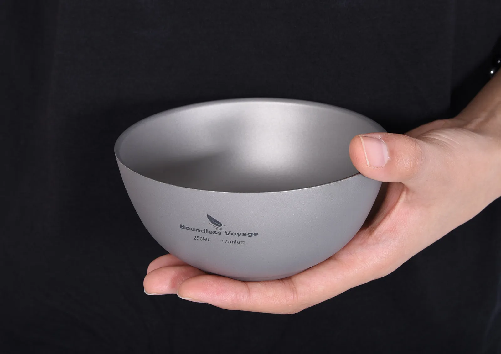 Boundless Voyage Titanium Double-Wall Bowl Outdoor Camping Tableware 250ml