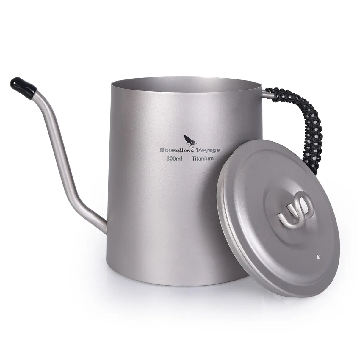 Boundless Voyage Titanium Kettle Cup set with Anti-scalding Handle for Outdoor Camping Home Coffee Mess Kit fit Fire Lightweight