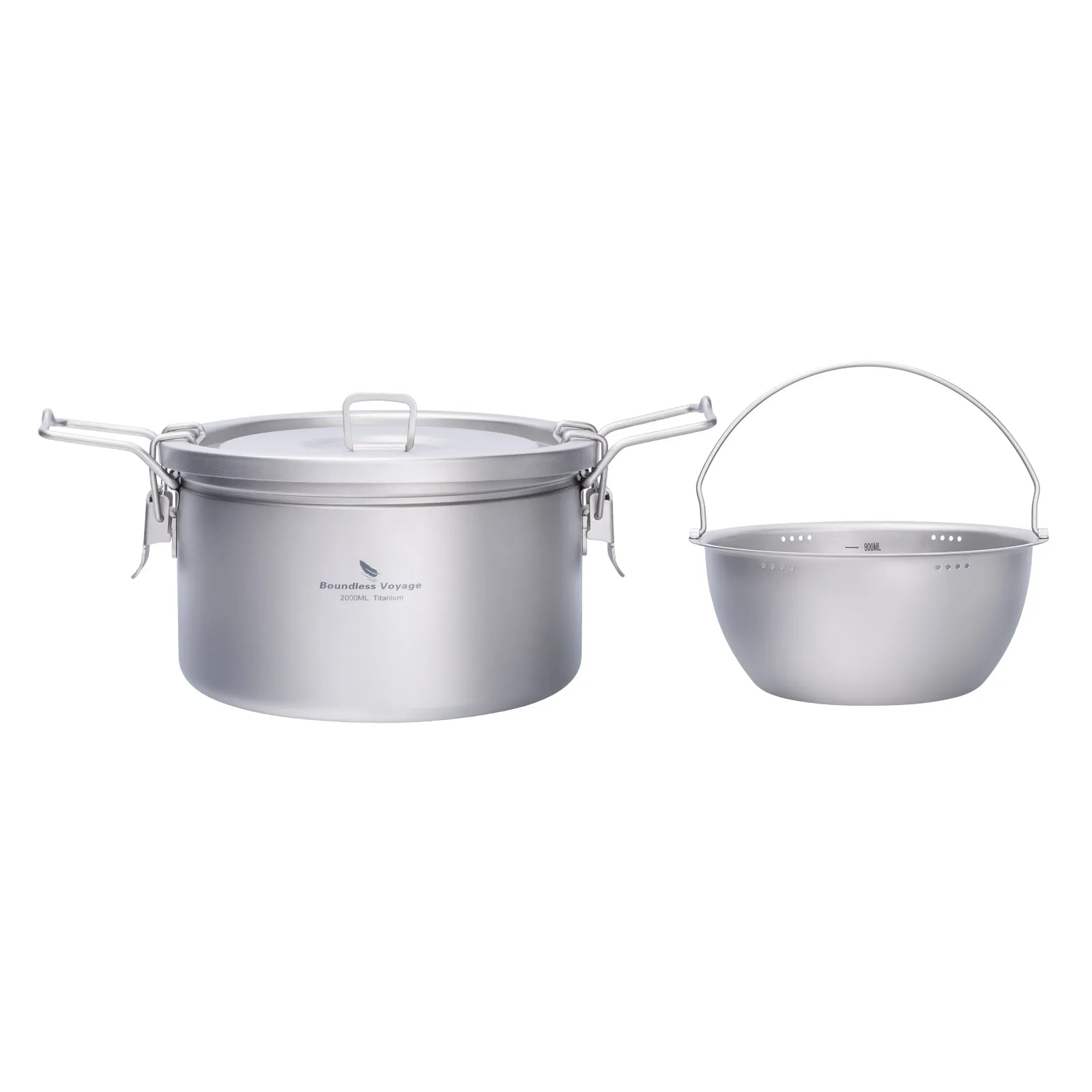 Boundless Voyage Titanium Pot Multifunctional Cooker Ultralight Rice Cooker Outdoor Cookware