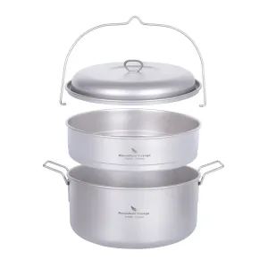 Boundless Voyage Titanium Steamer Soup Pot 4.5L  2L Outdoor Camping Cookware Lightweight Picnic Hiking Hanging Pot Portable Travel Household Kitchenware Cooking Kit Hot Pot For 3-5 Person