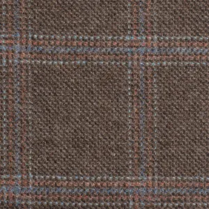 Brown With Orange And Blue Check Moonstone Tweed All Wool