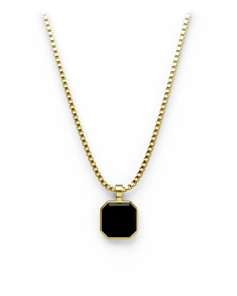 Bundle Kette: Onyx - Gold - Für Ihn