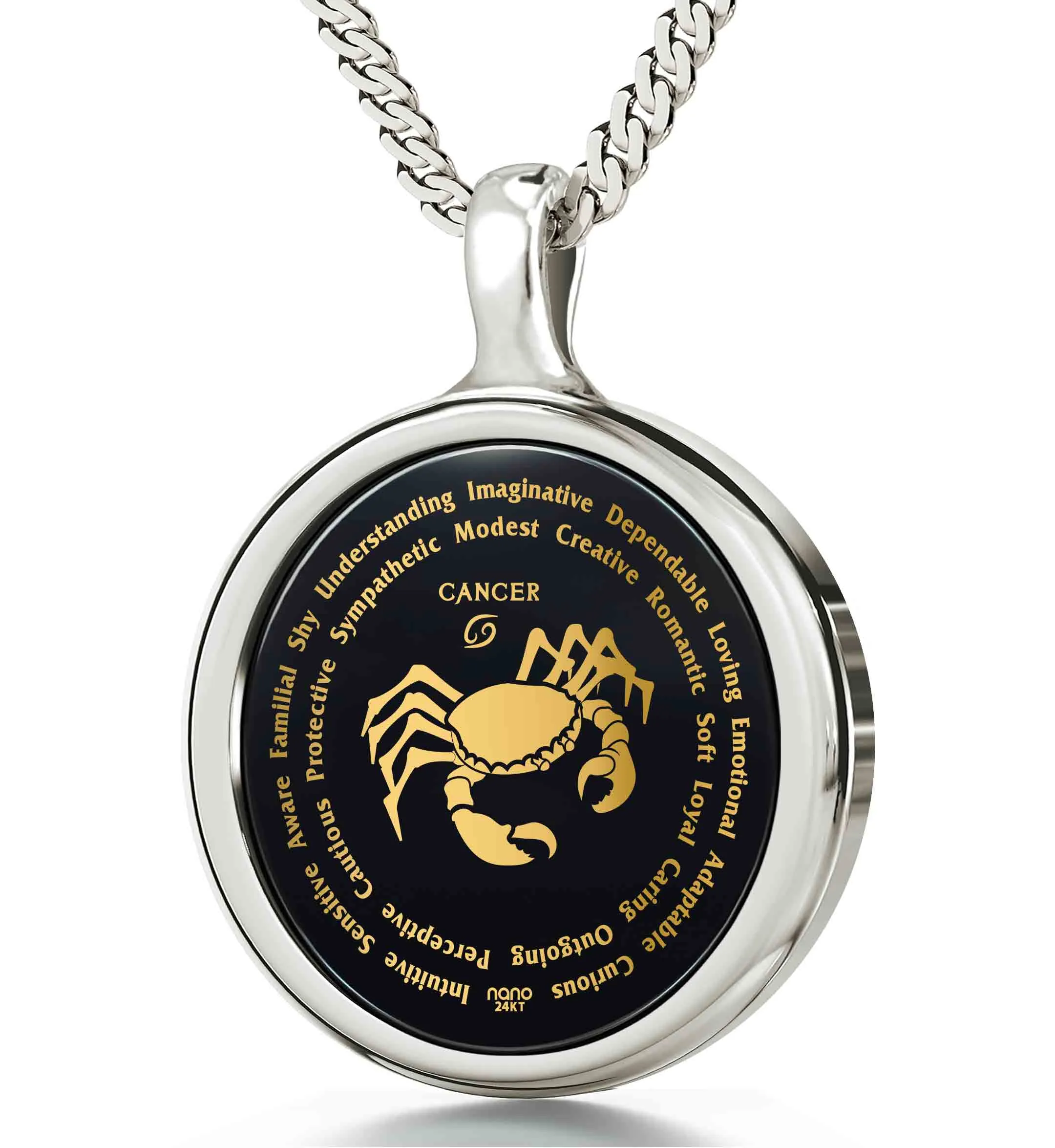 Cancer Necklaces for Lovers of the Zodiac 24k Gold Inscribed