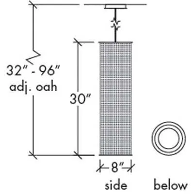 Clarus 14304-CH Indoor/Outdoor Cable Hung Pendant By Ultralights Lighting