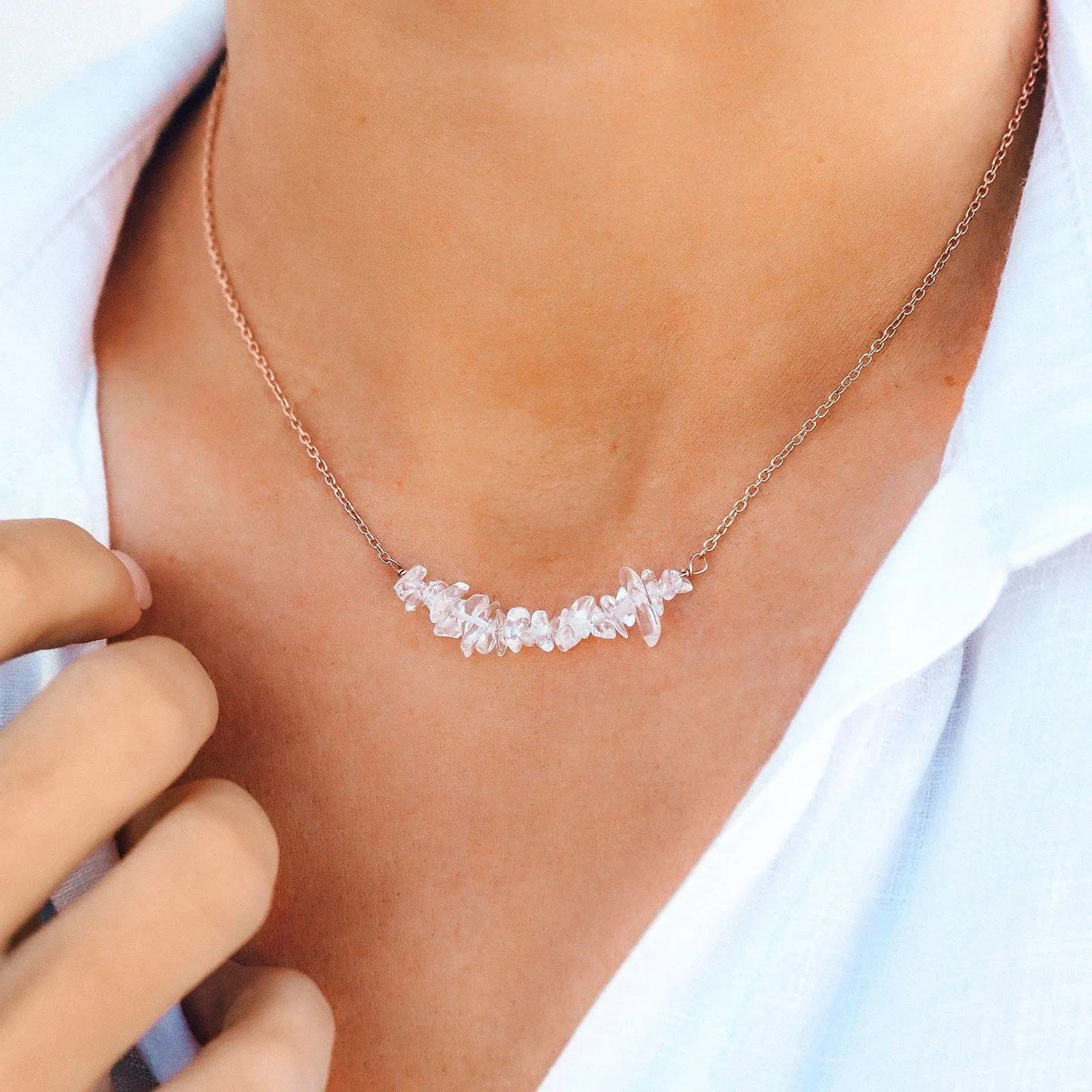 Clear Quartz Chip Choker