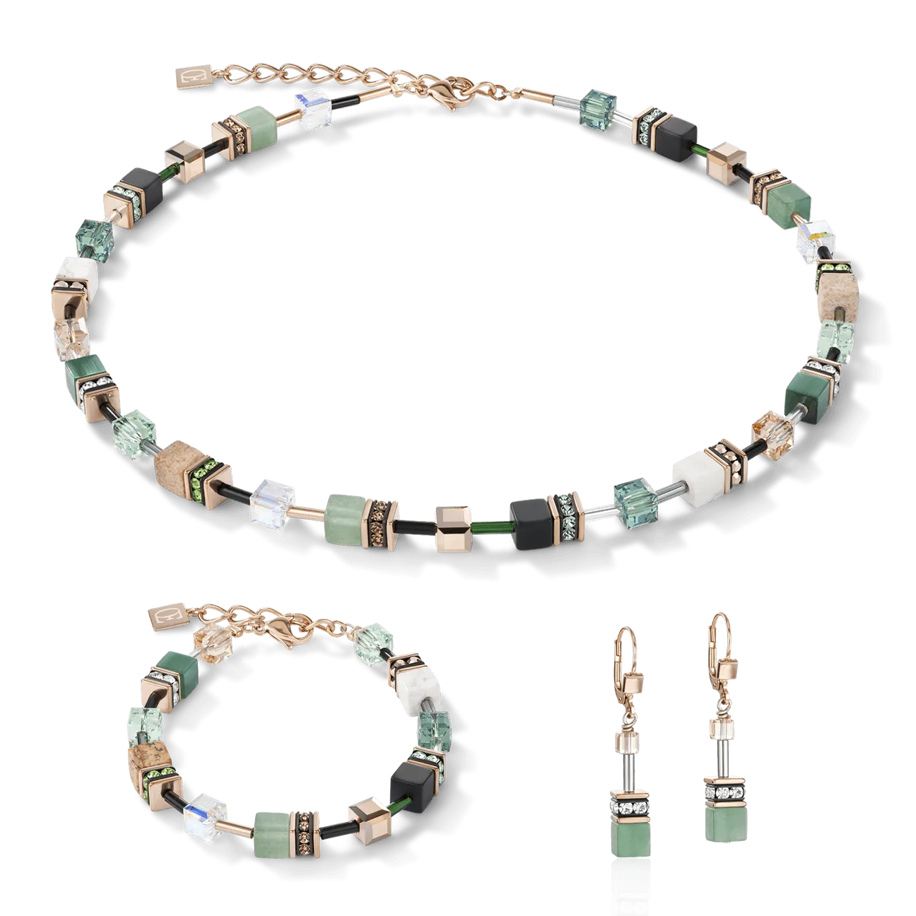 Coeur De Lion Green GeoCUBE Necklace