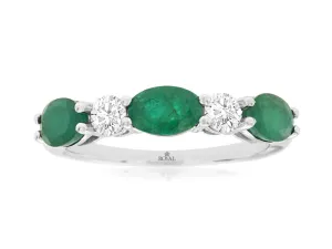 Emerald & Diamond Alternating Band