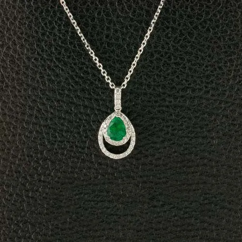 Emerald & Diamond Estate Pendant