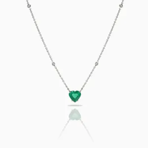 Emerald Heart Shape Gold Necklace