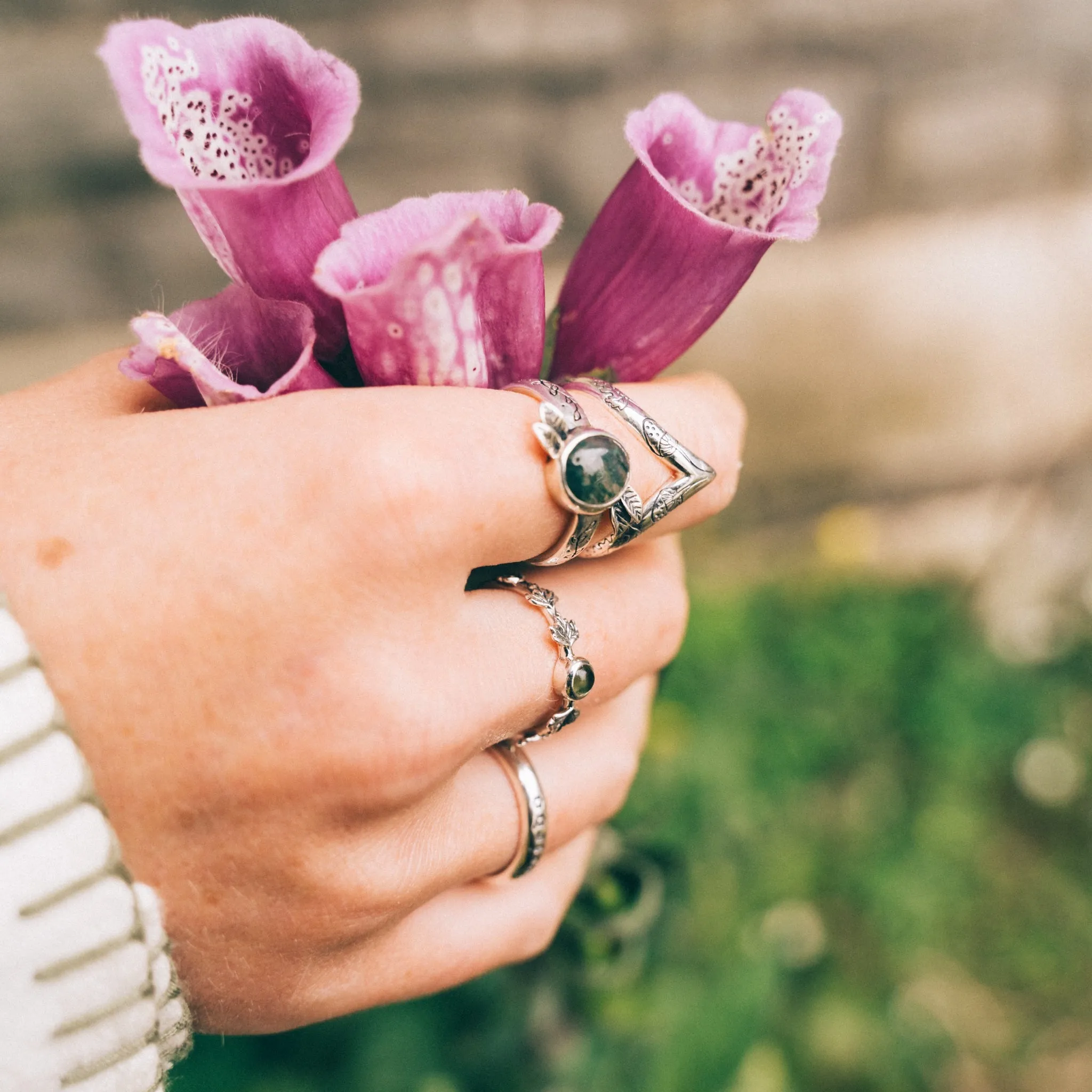 EVERGREEN - Sterling Silver & Moss Agate Ring