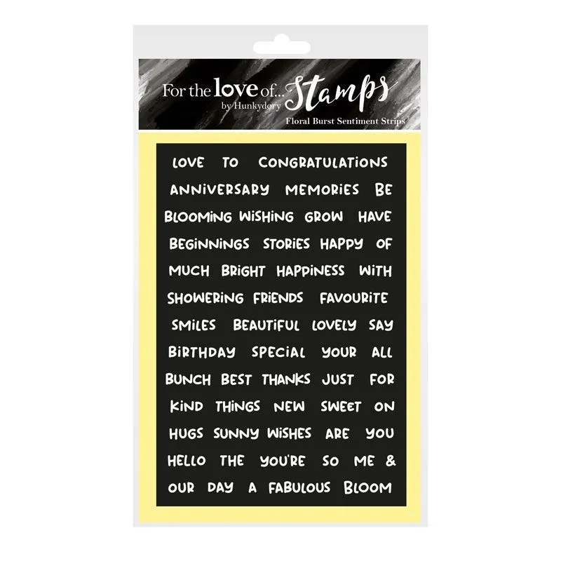 For The Love Of Stamps - Floral Burst Sentiment Strips