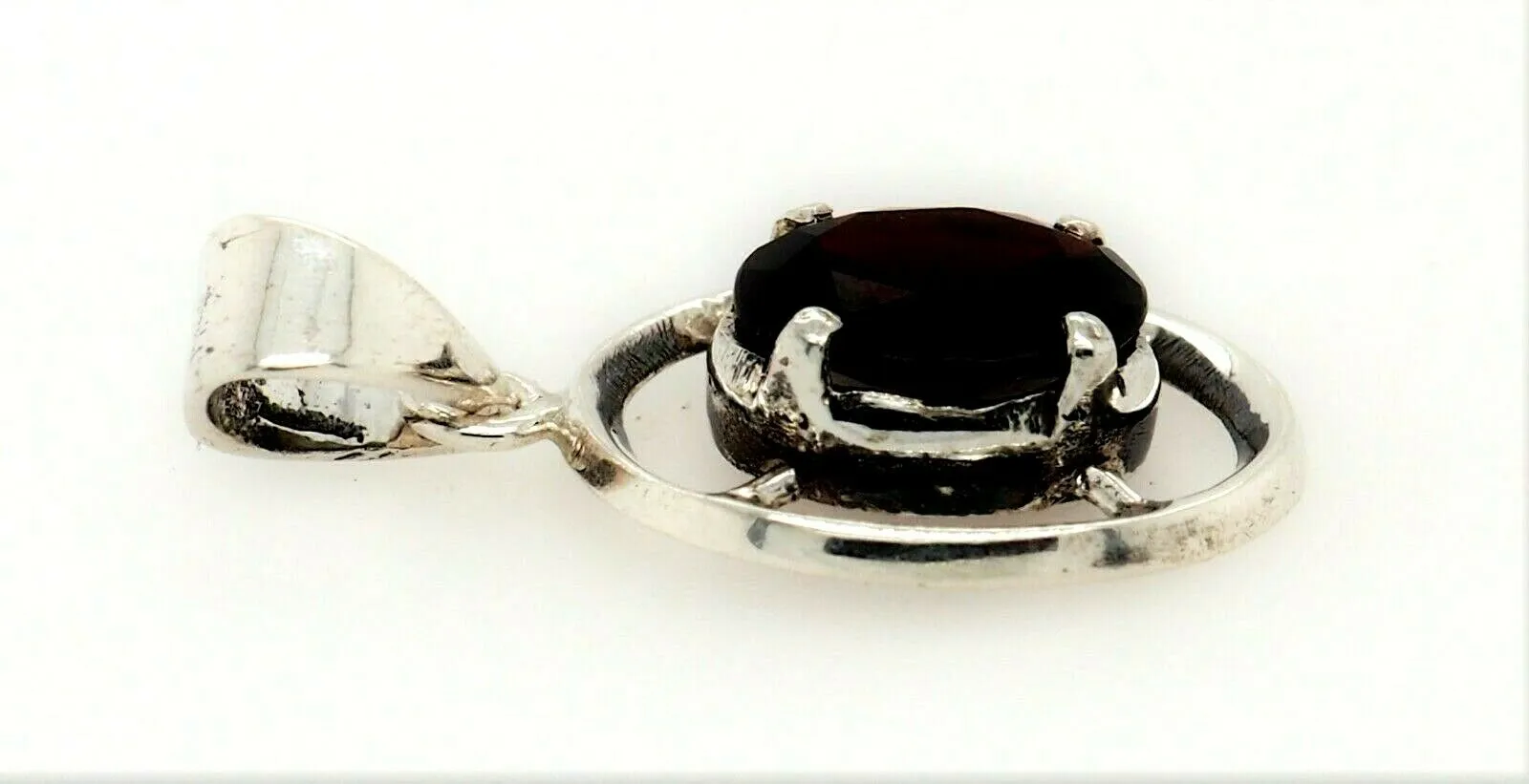 Garnet & 925 Sterling Silver Pendant Fine Gemstone Jewellery