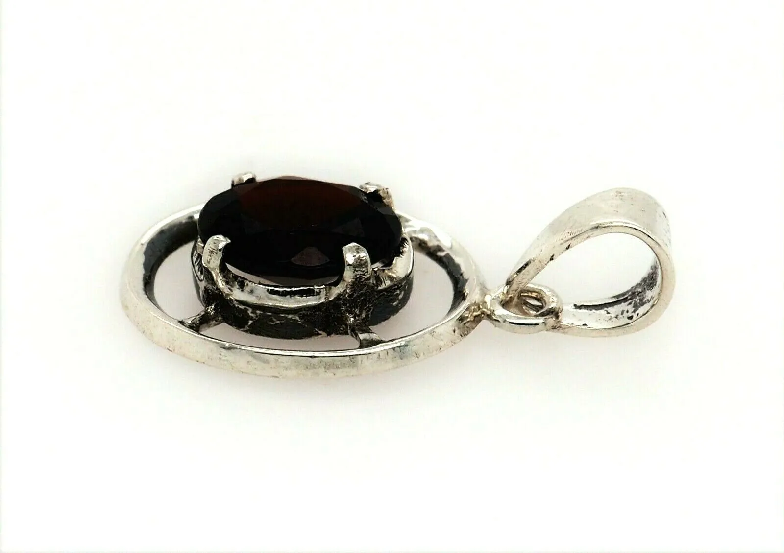 Garnet & 925 Sterling Silver Pendant Fine Gemstone Jewellery