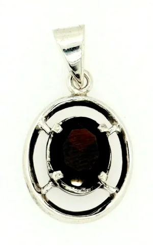 Garnet & 925 Sterling Silver Pendant Fine Gemstone Jewellery