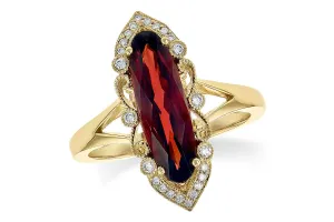 Garnet & Diamond Fashion Ring