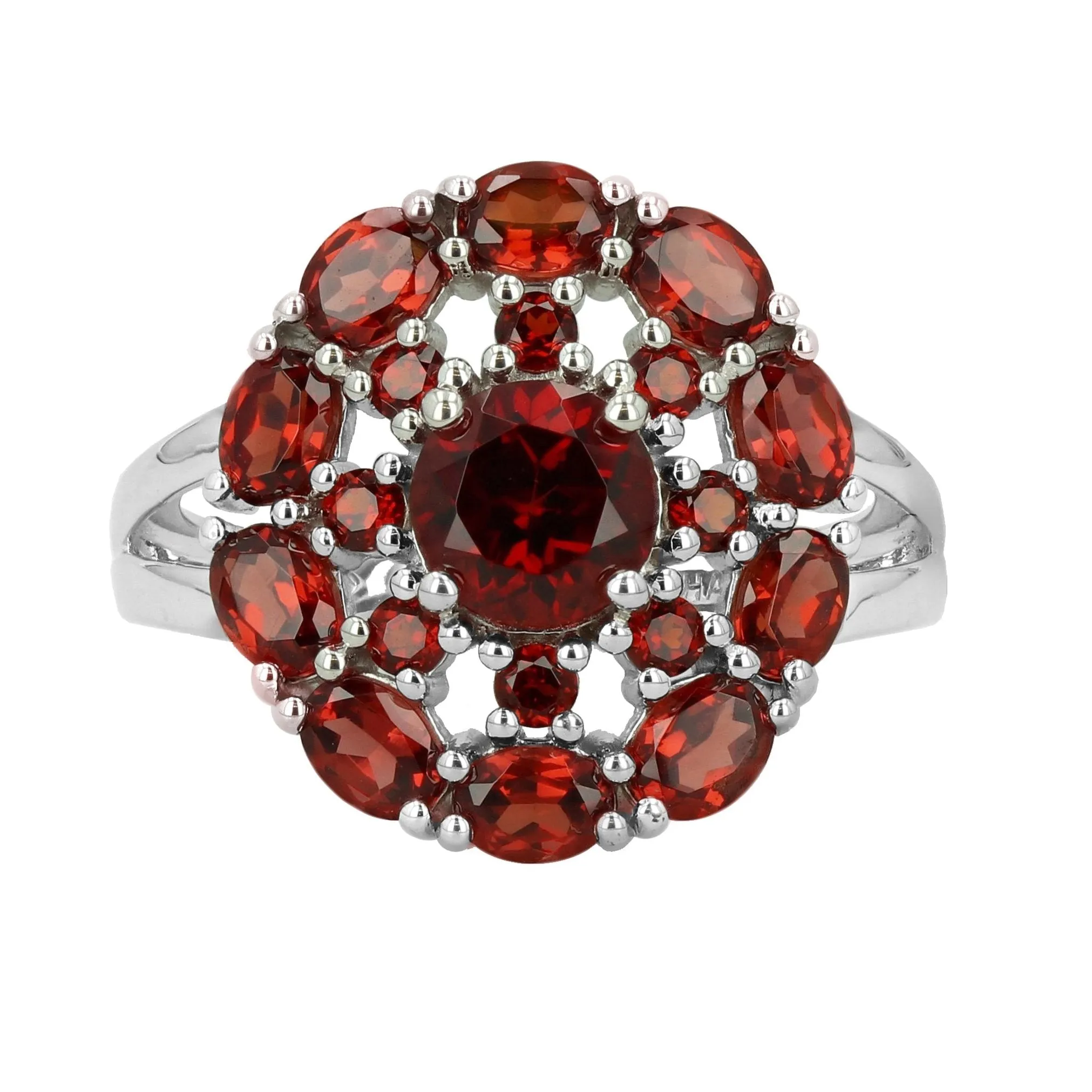 Garnet Cluster Ring