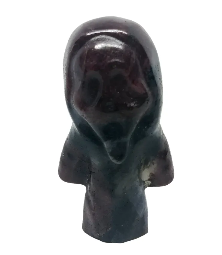 Garnet Crystal Scary Ghost Carving