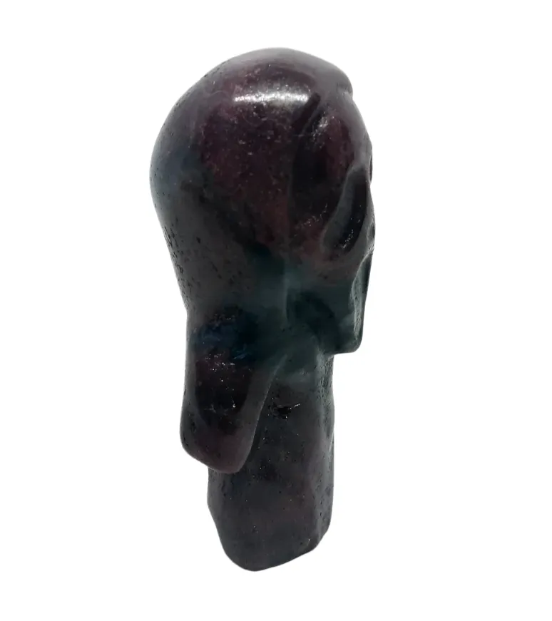 Garnet Crystal Scary Ghost Carving