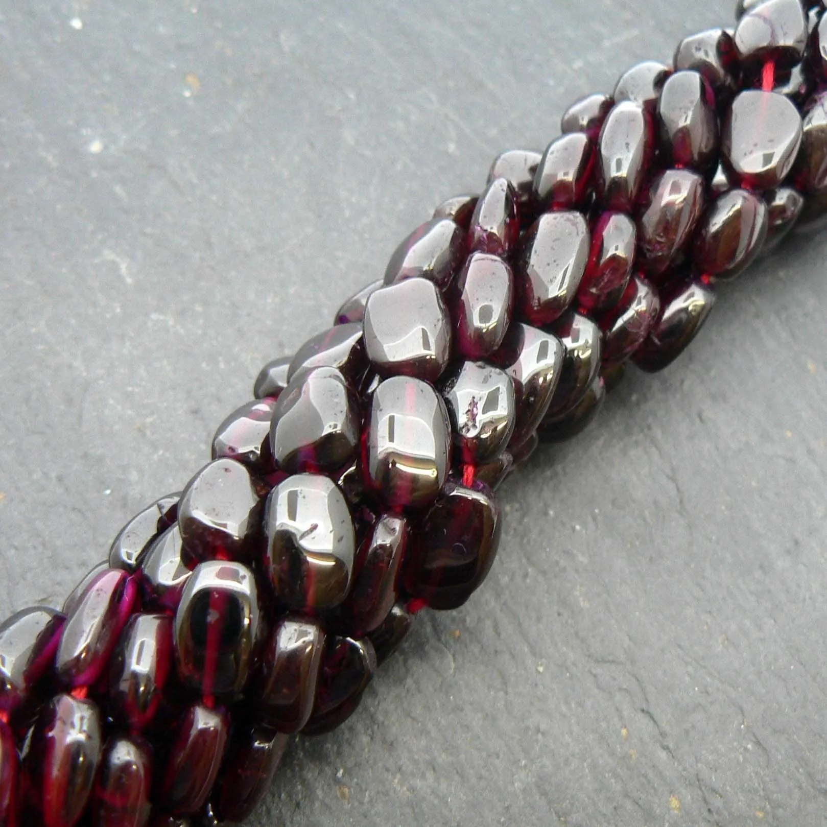 Garnet Plain Ovals 15" Strand