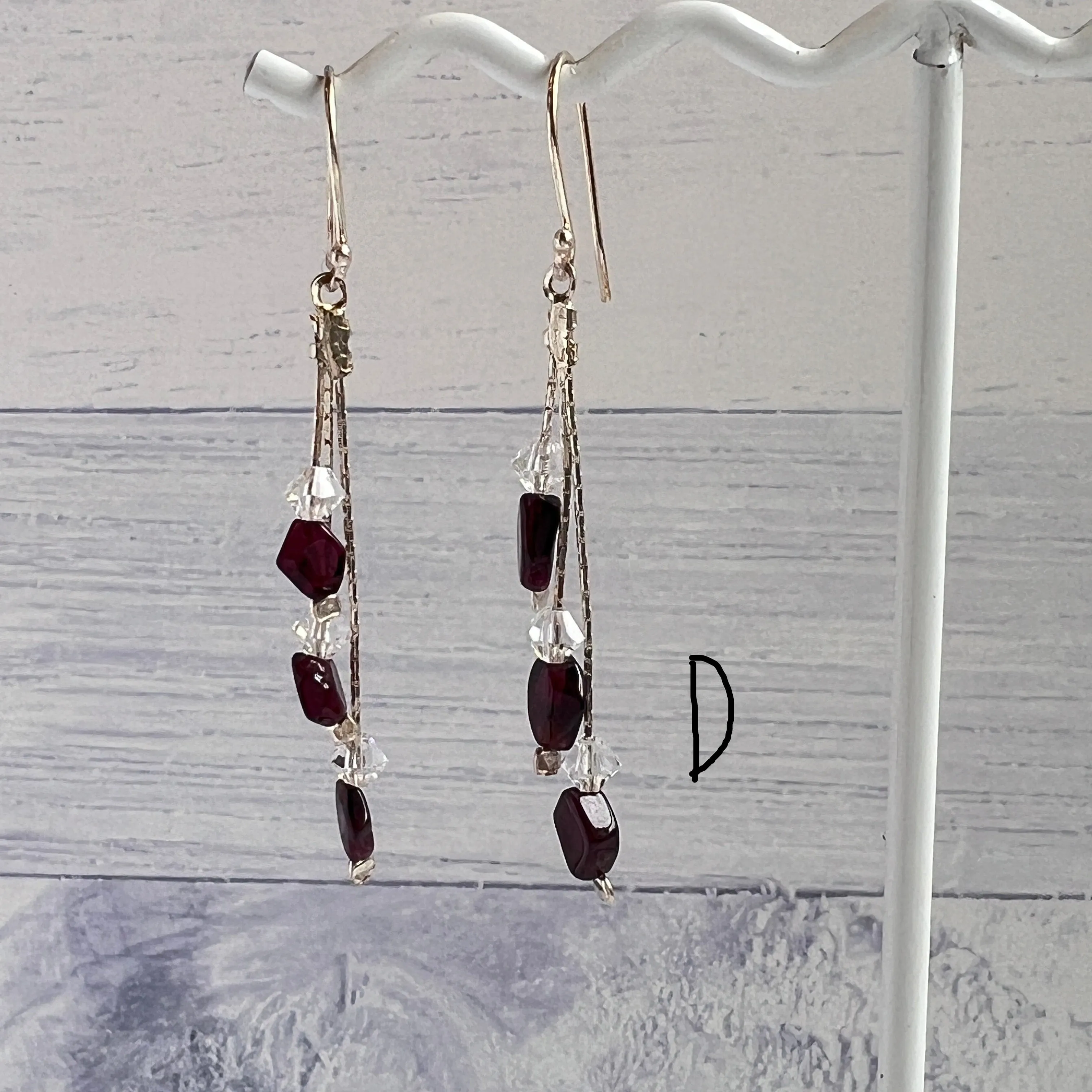 Garnet Sparkle Earrings