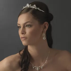 Glamorous Silver  Crystal Tiara Wedding Headpiece