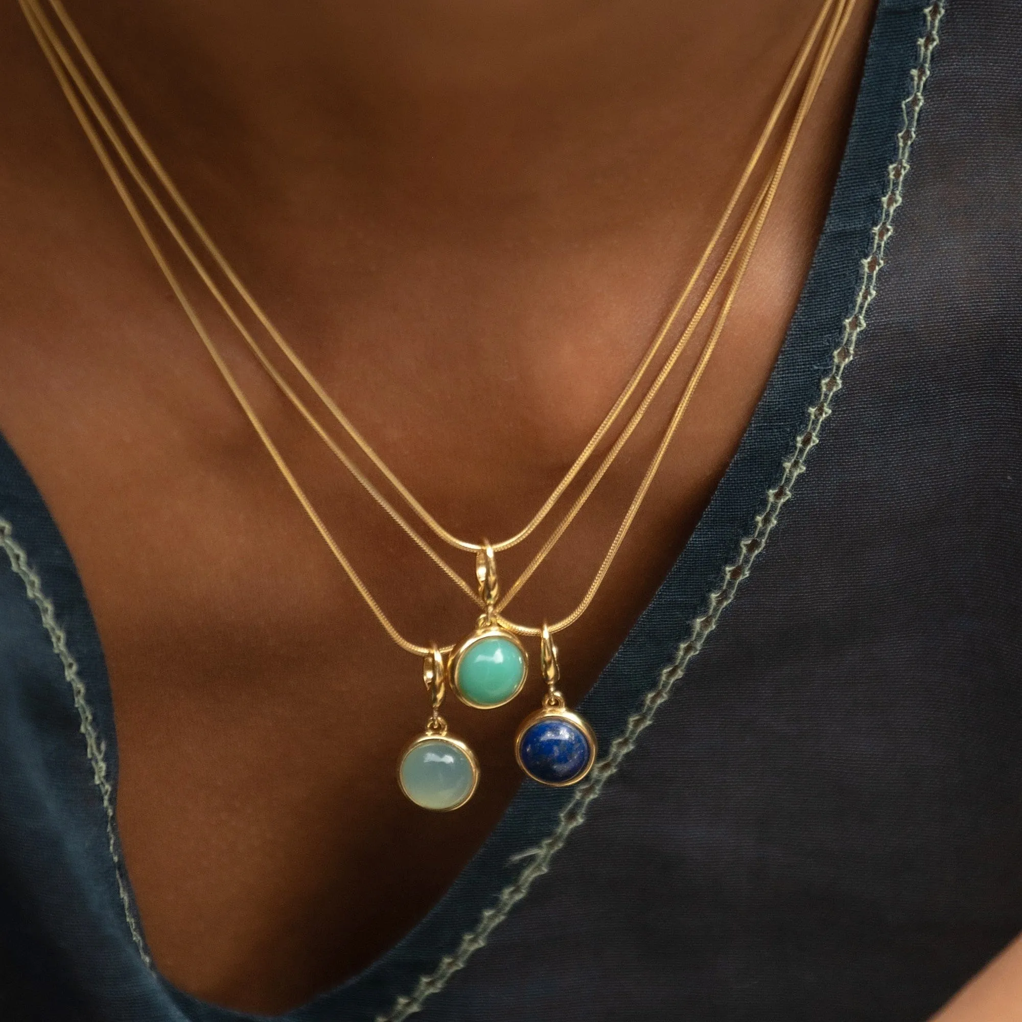 Gold Plated Healing Stone Necklace