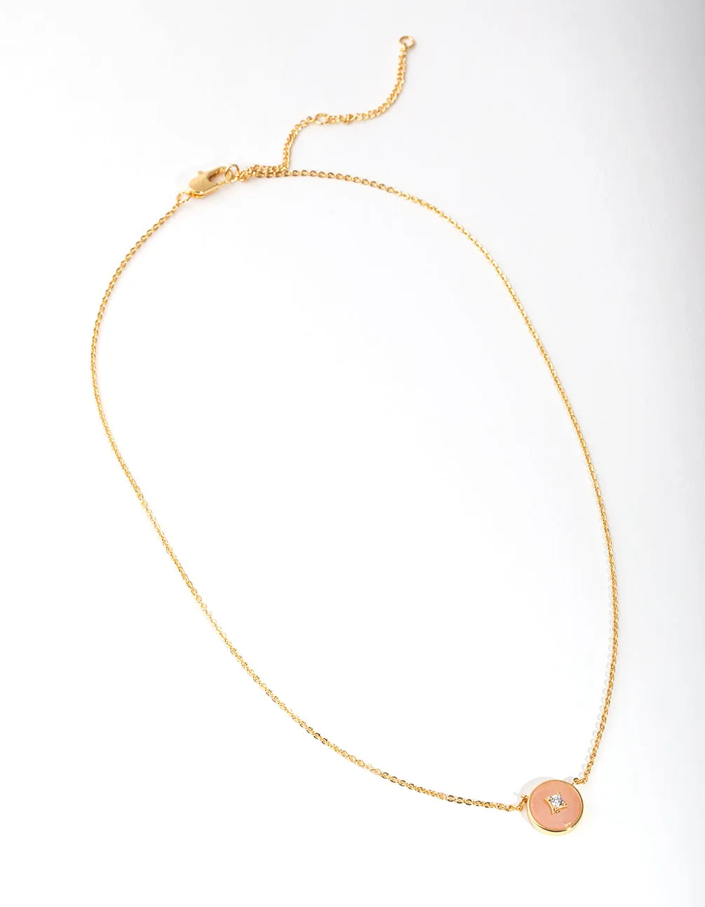 Gold Plated Semi-Precious Diamante Circle Necklace