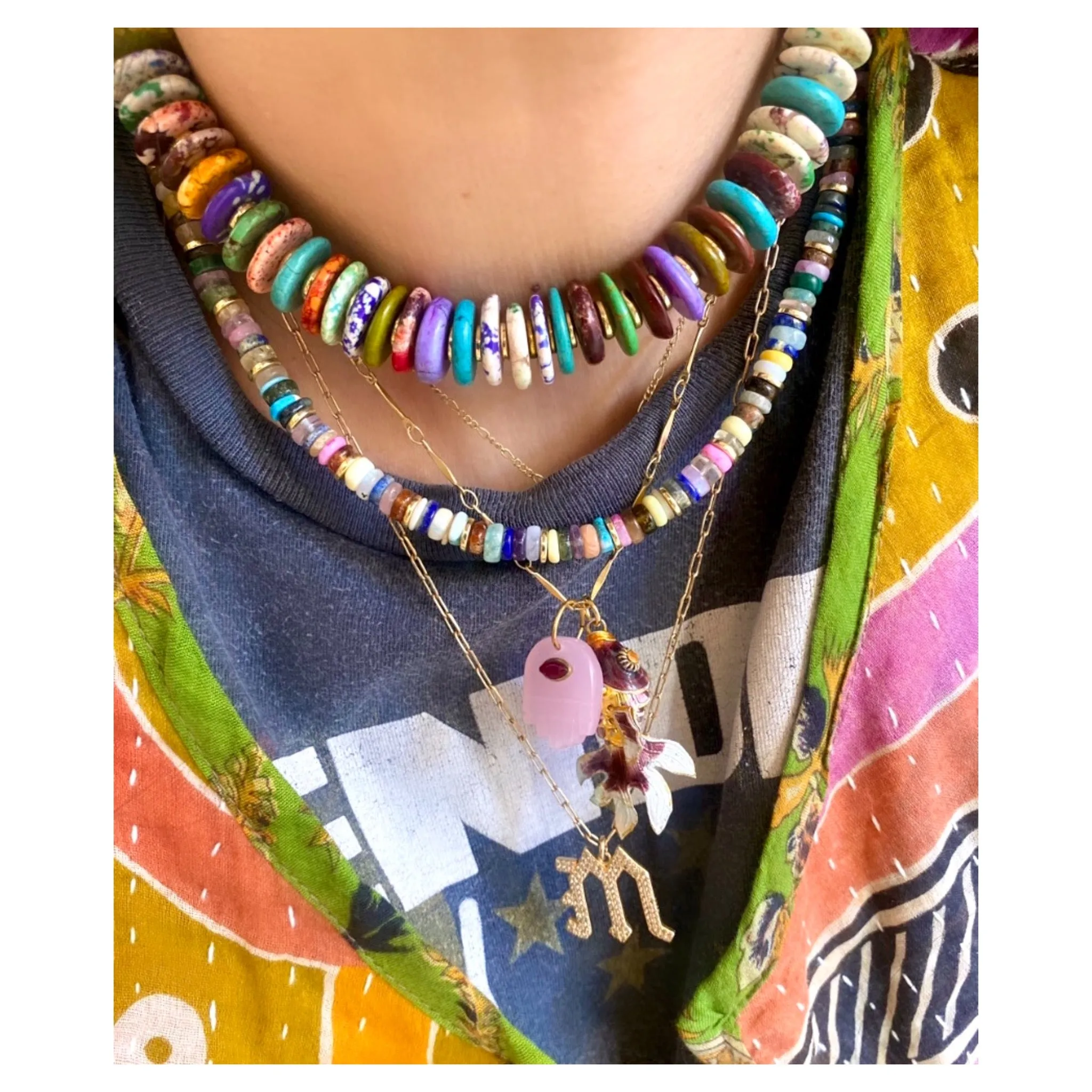 Graduated Multi Biggie Necklace