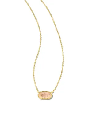 Grayson Gold Pendant Necklace in Rose Quartz by Kendra Scott